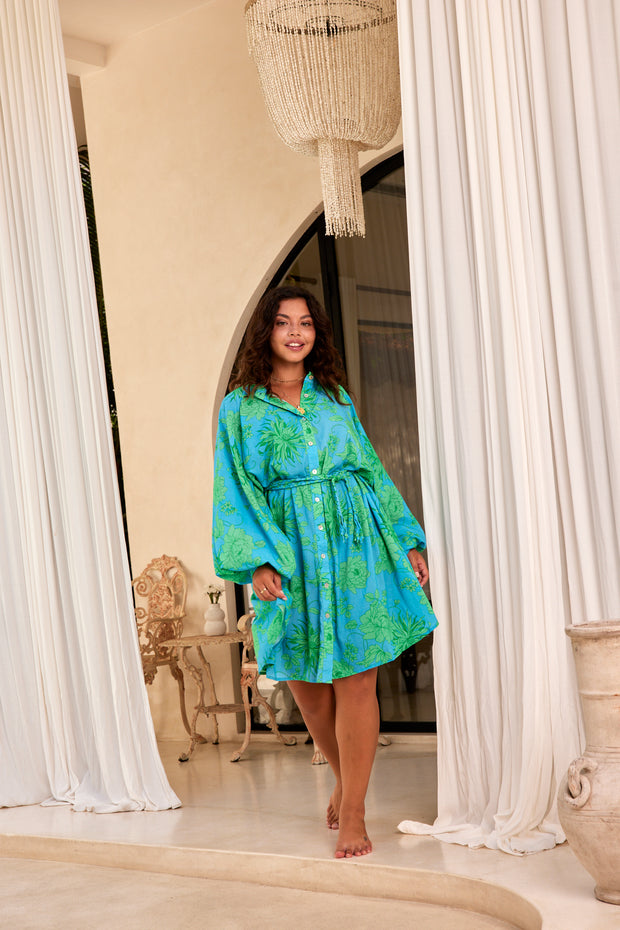 [FAULTY] DAHLIA MINI DRESS - OCEAN