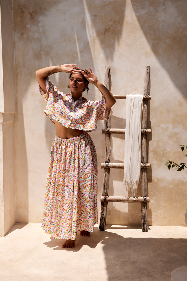 DITSY OVERSIZED CROP SHIRT