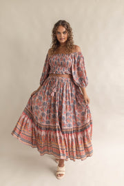 PARADISE SHIRRED BLOUSE - MUSK