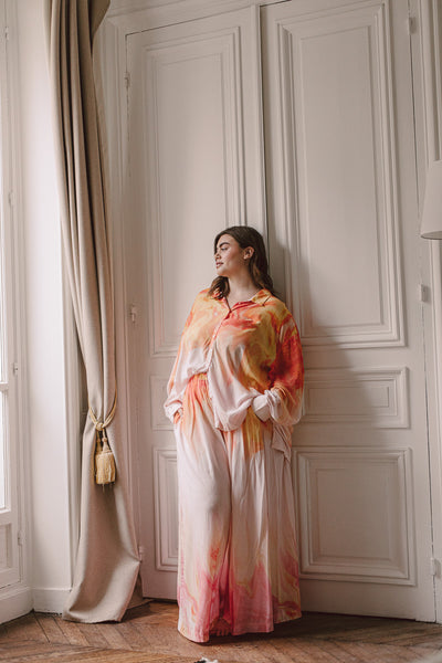 RIPPLE WIDE LEG PANTS - DAWN