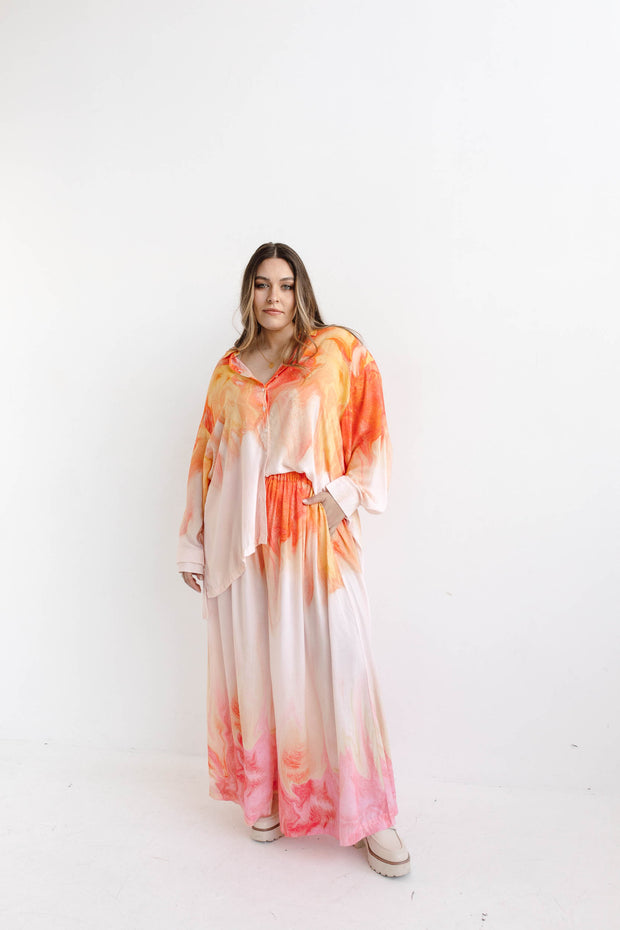 RIPPLE WIDE LEG PANTS - DAWN