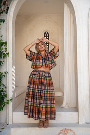 HARVEST PLAID OVERSIZED CROP SHIRT