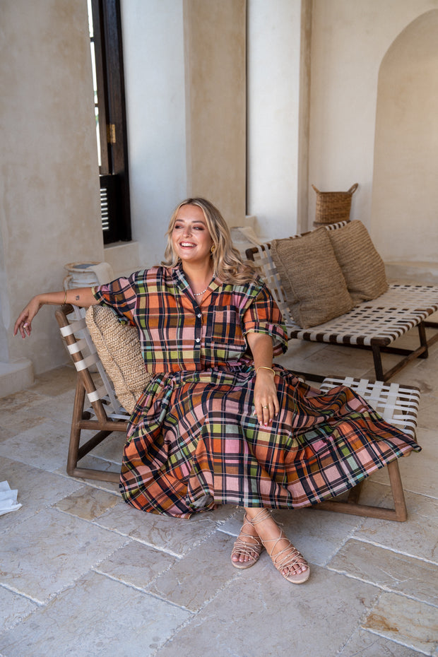 HARVEST PLAID OVERSIZED CROP SHIRT