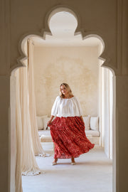 STELLAR DOBBY DRAWSTRING BLOUSE