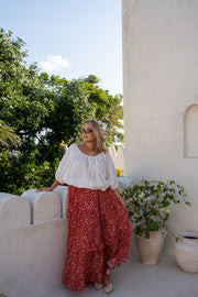 STELLAR DOBBY DRAWSTRING BLOUSE