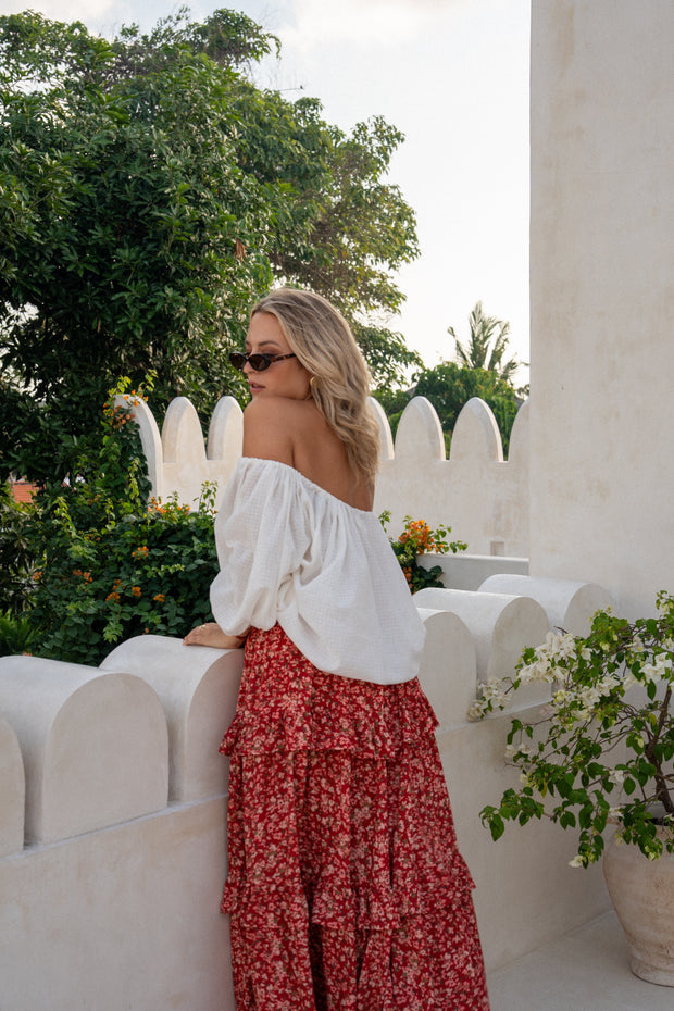 STELLAR DOBBY DRAWSTRING BLOUSE