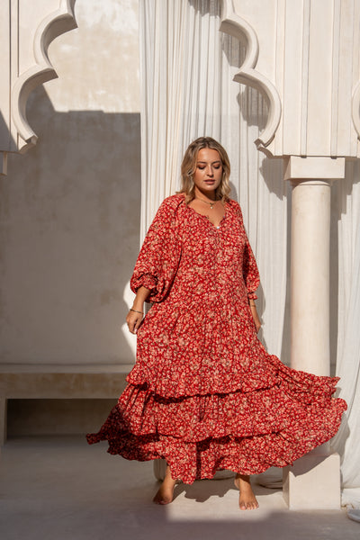 [PRE-ORDER] CHERRY FIELDS BOHO GOWN