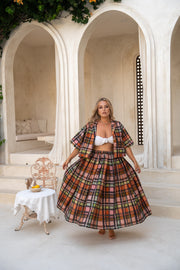 Harvest Plaid Midi Skirt