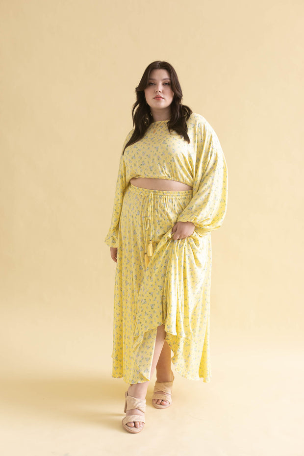 [PRE-ORDER] FLORES CROP BLOUSE - ZEST YELLOW