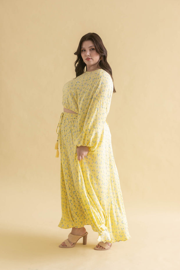 [PRE-ORDER] FLORES CROP BLOUSE - ZEST YELLOW