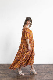 BLOSSOM TIERED GOWN - TANGERINE