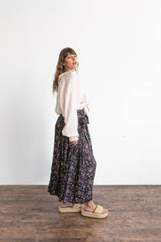 BLOSSOM PALAZZO PANTS - NAVY