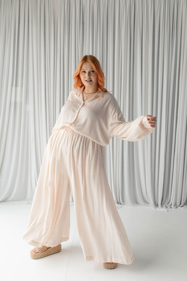 STELLAR WIDE LEG PANTS - HONEYDEW