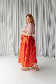 ANGLESEA MIDI SKIRT - VERMILION