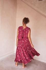 MI AMOUR MAXI SKIRT - WINE