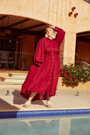 ASTRAL TIE SHIRTDRESS - FUCHSIA