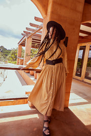 ASTRAL TIE SHIRTDRESS - BUTTER