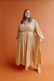 ASTRAL TIE SHIRTDRESS - BUTTER