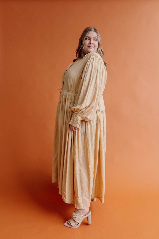 ASTRAL TIE SHIRTDRESS - BUTTER