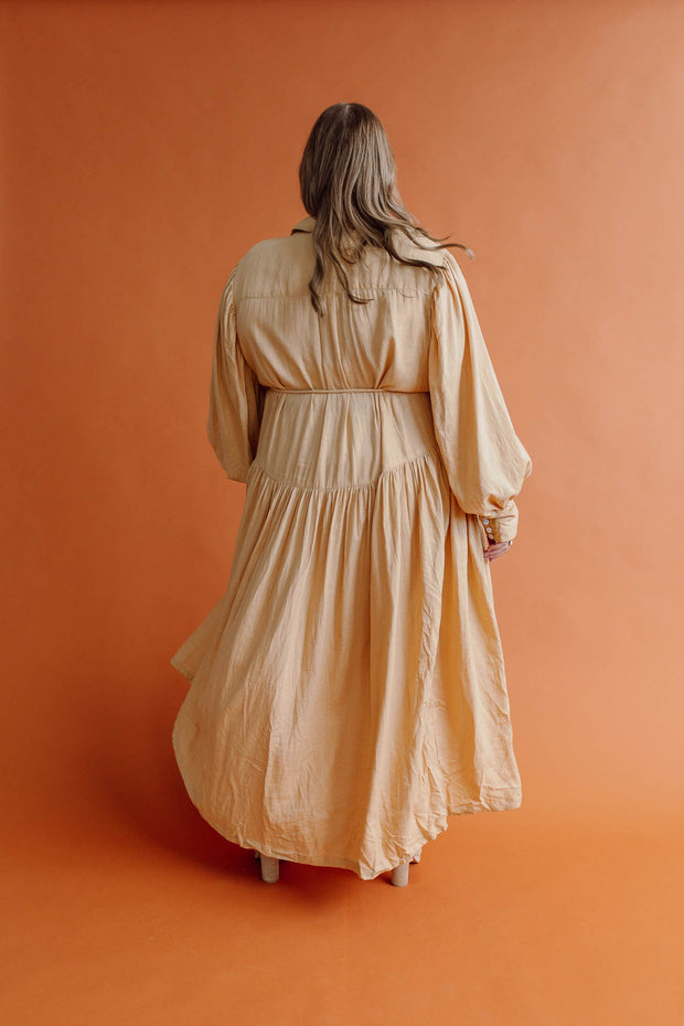 ASTRAL TIE SHIRTDRESS - BUTTER