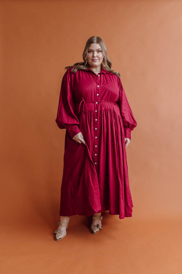 ASTRAL TIE SHIRTDRESS - FUCHSIA