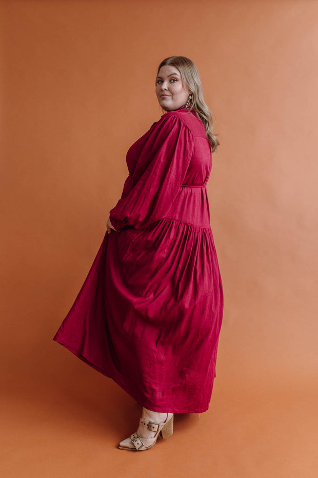 ASTRAL TIE SHIRTDRESS - FUCHSIA