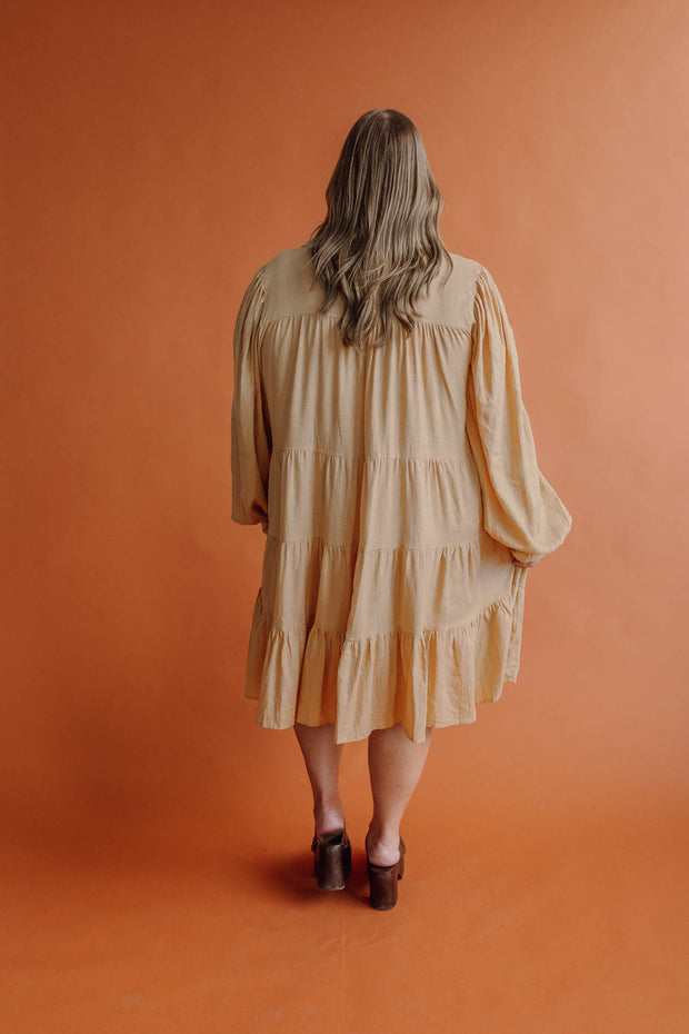 ASTRAL LINEN MINI DRESS - BUTTER