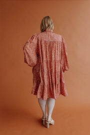 STARBURST LINEN MINI DRESS - MARMALADE