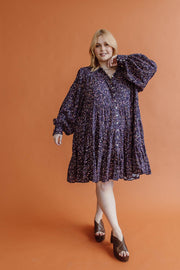 [FAULTY] STARBURST LINEN MINI DRESS - AMETHYST