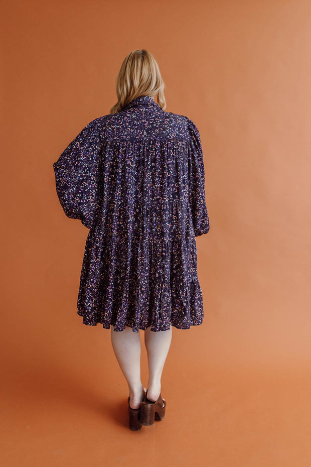 [FAULTY] STARBURST LINEN MINI DRESS - AMETHYST