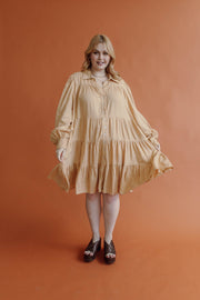 ASTRAL LINEN MINI DRESS - BUTTER
