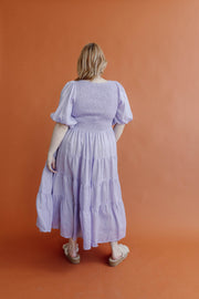 ASTRAL TIERED SHIRRED DRESS - LILAC