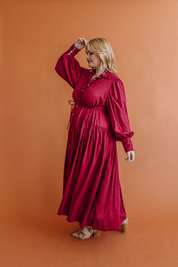 ASTRAL TIE SHIRTDRESS - FUCHSIA