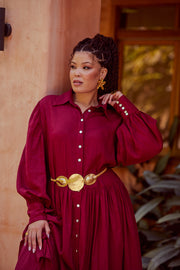 ASTRAL TIE SHIRTDRESS - FUCHSIA