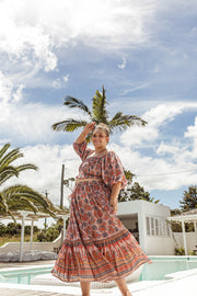 PARADISE SHIRRED BLOUSE - MUSK