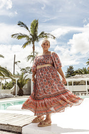 PARADISE SHIRRED BLOUSE - MUSK