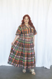 HARVEST PLAID OVERSIZED CROP SHIRT