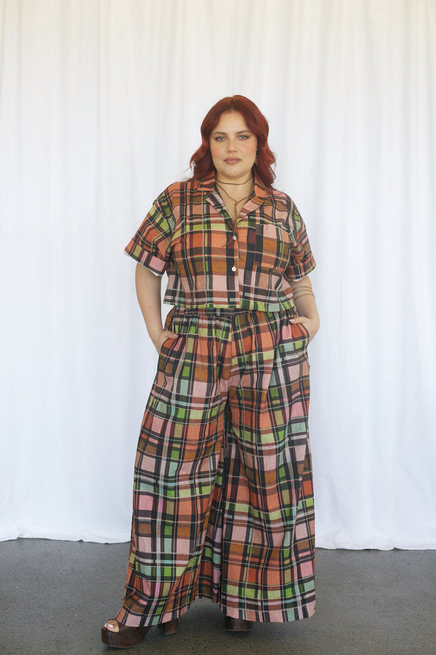 HARVEST PLAID STRAIGHT LEG PANTS