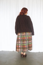 STELLAR CROP CABLE KNIT JUMPER - CHOCOLATE