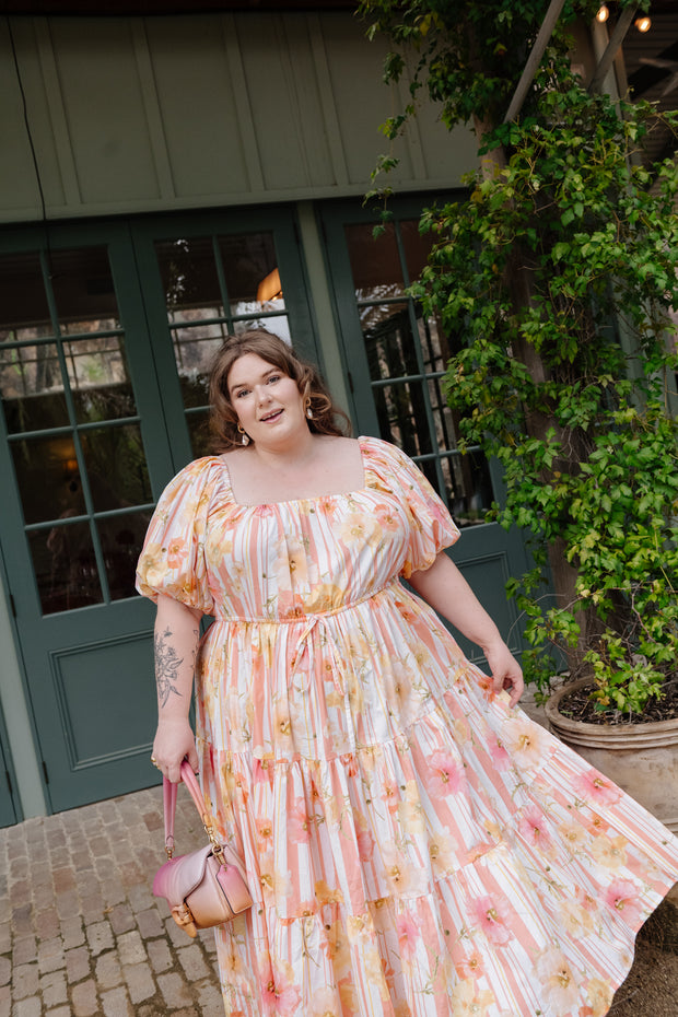 SUMMER POPPY TIERED GOWN