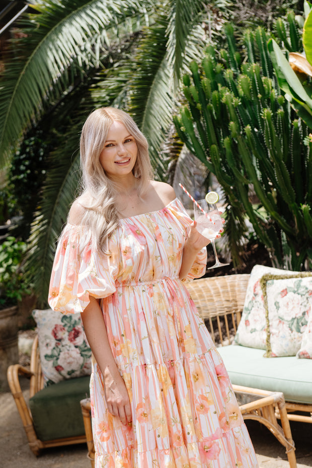 SUMMER POPPY TIERED GOWN