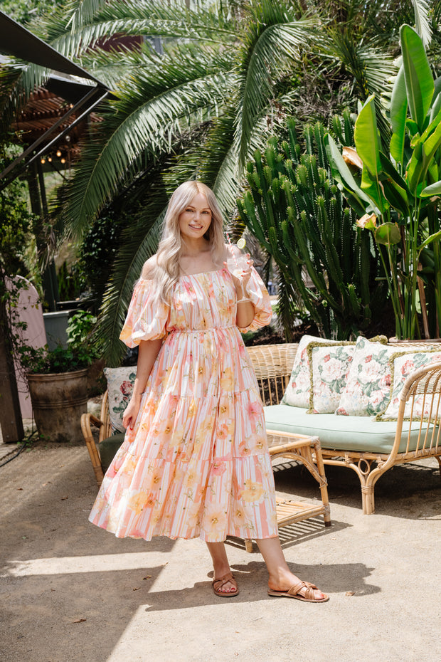 SUMMER POPPY TIERED GOWN