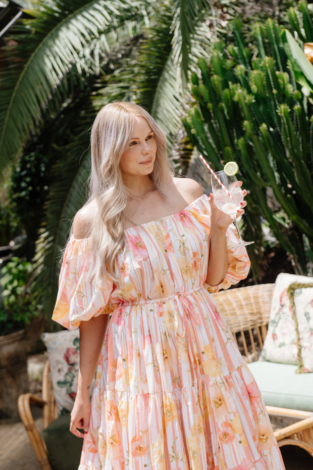 SUMMER POPPY TIERED GOWN