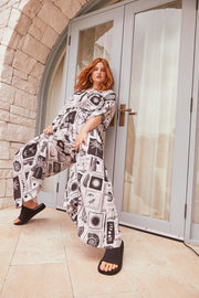 SHOAL WIDE LEG PANTS - MONOCHROME