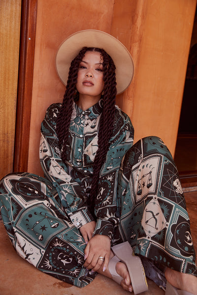 ASTROLOGY WIDE LEG PANTS - DUSK