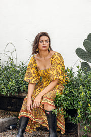 DAWN PAISLEY SHIRRED BLOUSE