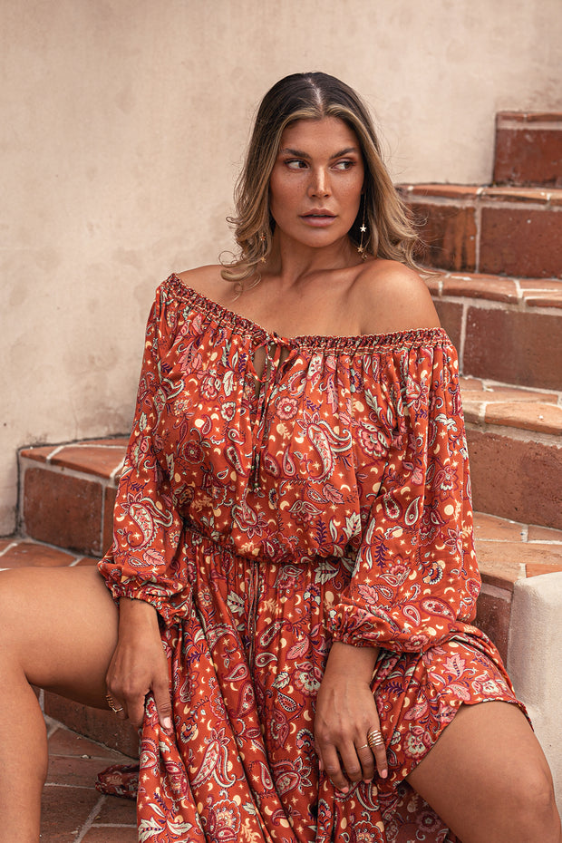 TERRACOTTA CELESTIAL MAXI SKIRT