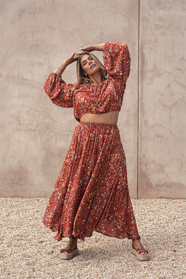 TERRACOTTA CELESTIAL MAXI SKIRT