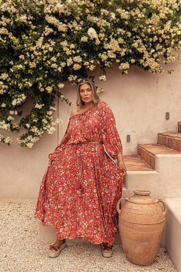 TERRACOTTA CELESTIAL MAXI SKIRT