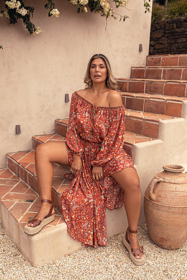 TERRACOTTA CELESTIAL MAXI SKIRT
